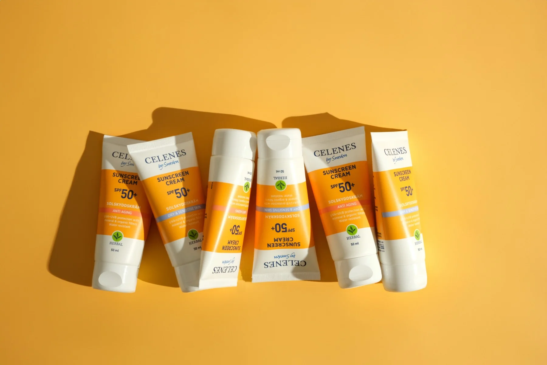 Crema pentru protectie solara ten uscat-sensibil Herbal cu SPF50, 50ml, Celenes