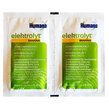 Saruri de rehidratare - banane, 2 plicuri x 6.25 g, Humana