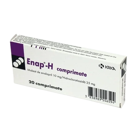 Enap H 10mg/25mg, 20 comprimate, KRKA