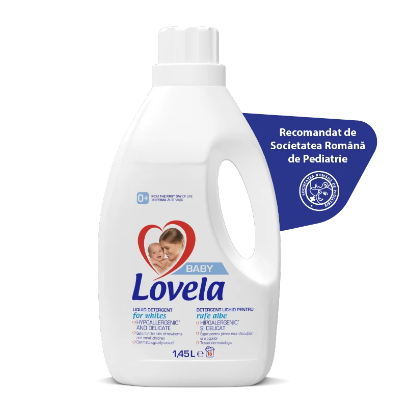 Detergent lichid pentru rufe albe, 1.45 litri, Lovela Baby