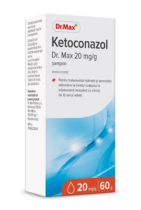 Dr. Max Sampon tratament cu Ketoconazol 20mg/g, 60ml