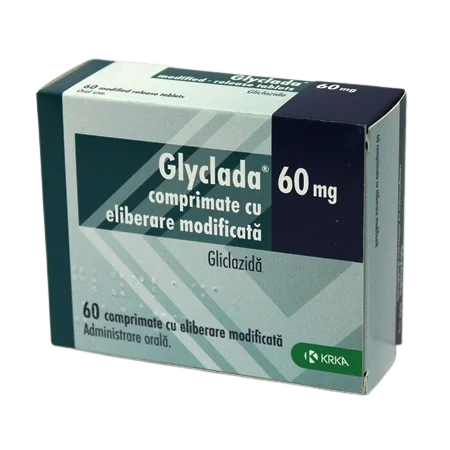 Glyclada 60mg, 60 comprimate cu eliberare modificata, KRKA 
