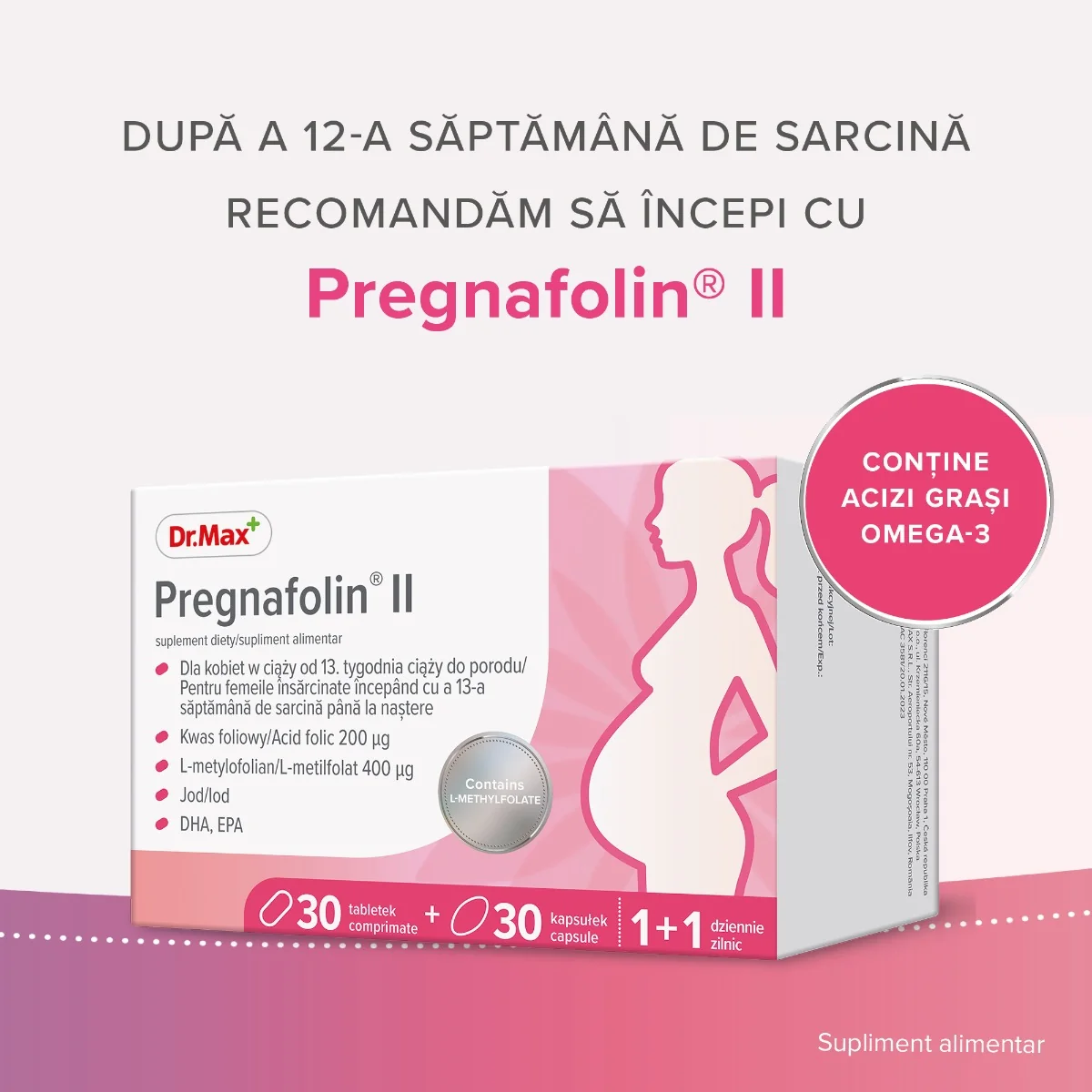 Dr. Max Pregnafolin I, 30 comprimate filmate