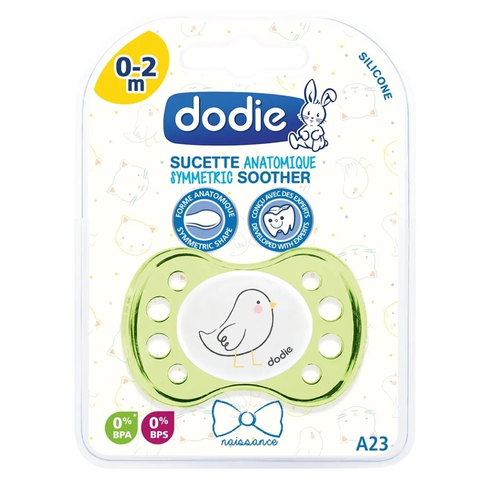 Suzeta anatomica din silicon 0-2 luni Birth Unisex A23, 1 bucata, Dodie