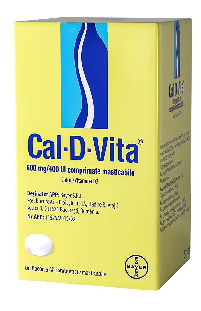 Cal-D-Vita, 60 comprimate masticabile, Bayer