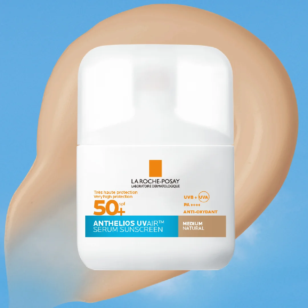 Serum de fata cu protectie solara SPF 50+ Nuanta Medium Natural Anthelios UVAir, 50ml, La Roche-Posay
