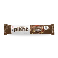 Baton proteic vegetal cu ciocolata si arahide Smart Bar Plant Chocolate Peanut Brownie, 64g, PhD