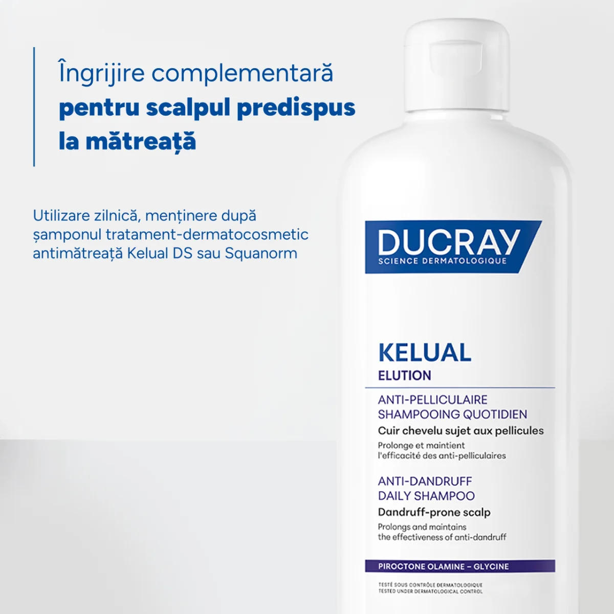 Sampon anti-matreata pentru utilizare frecventa Kelual Elution, 200ml, Ducray