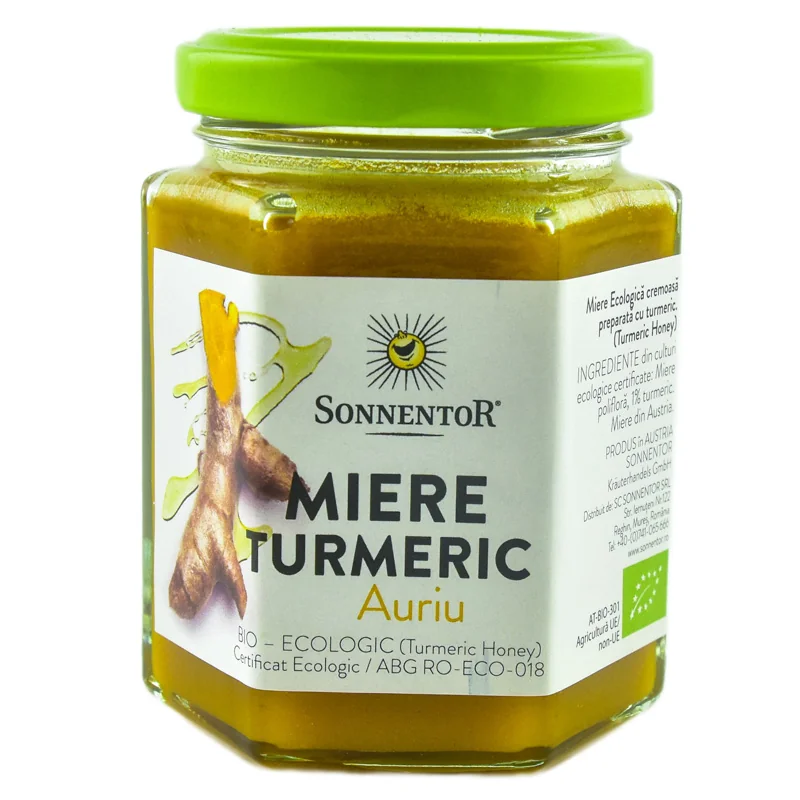 Miere Bio Turmeric Auriu, 230g, Sonnentor