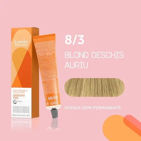 Vopsea de par demi permanenta fara amoniac 8/3, 60ml, Londa Professional