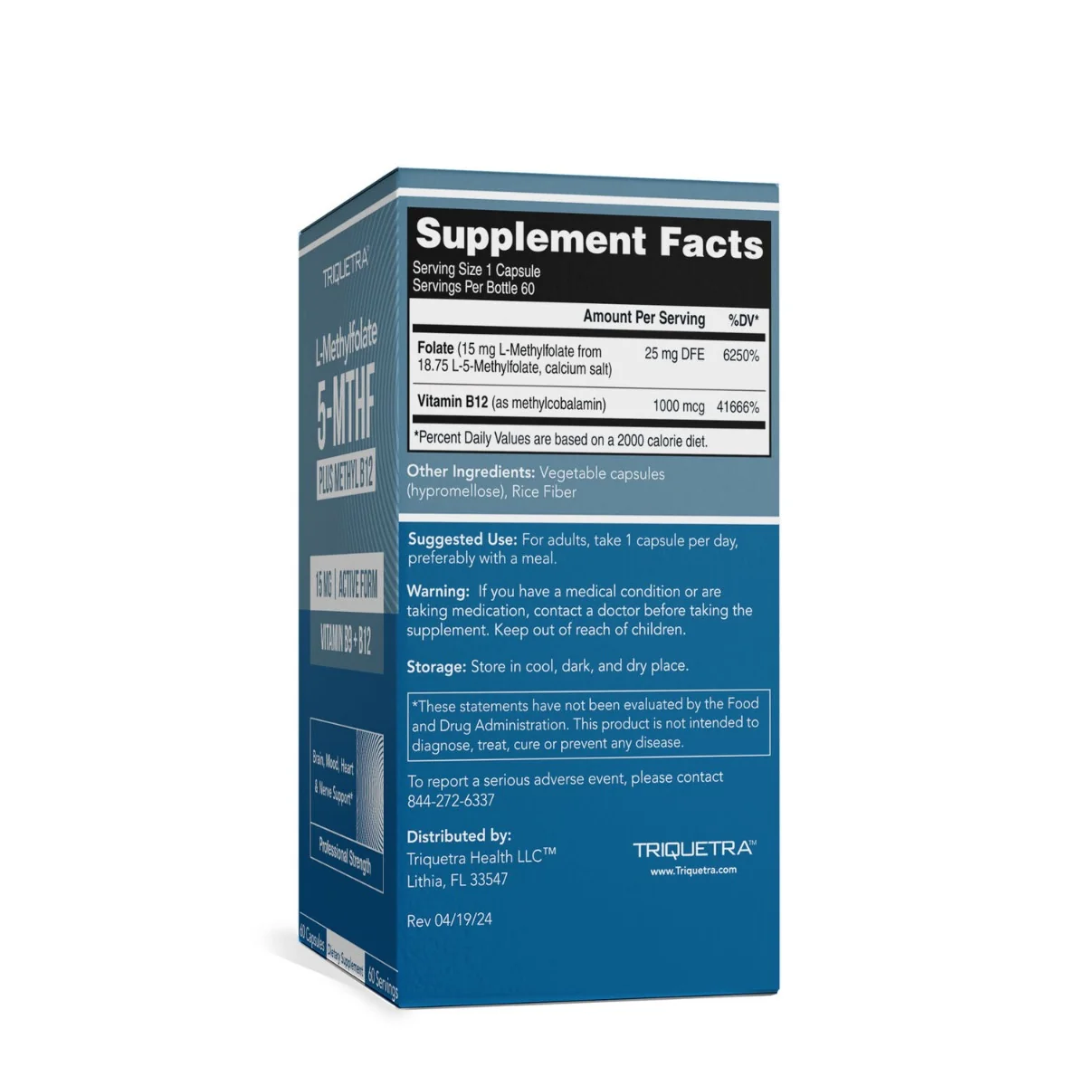 Triquetra L-Methylfolate 5-MTHF, 60 capsule, GNC