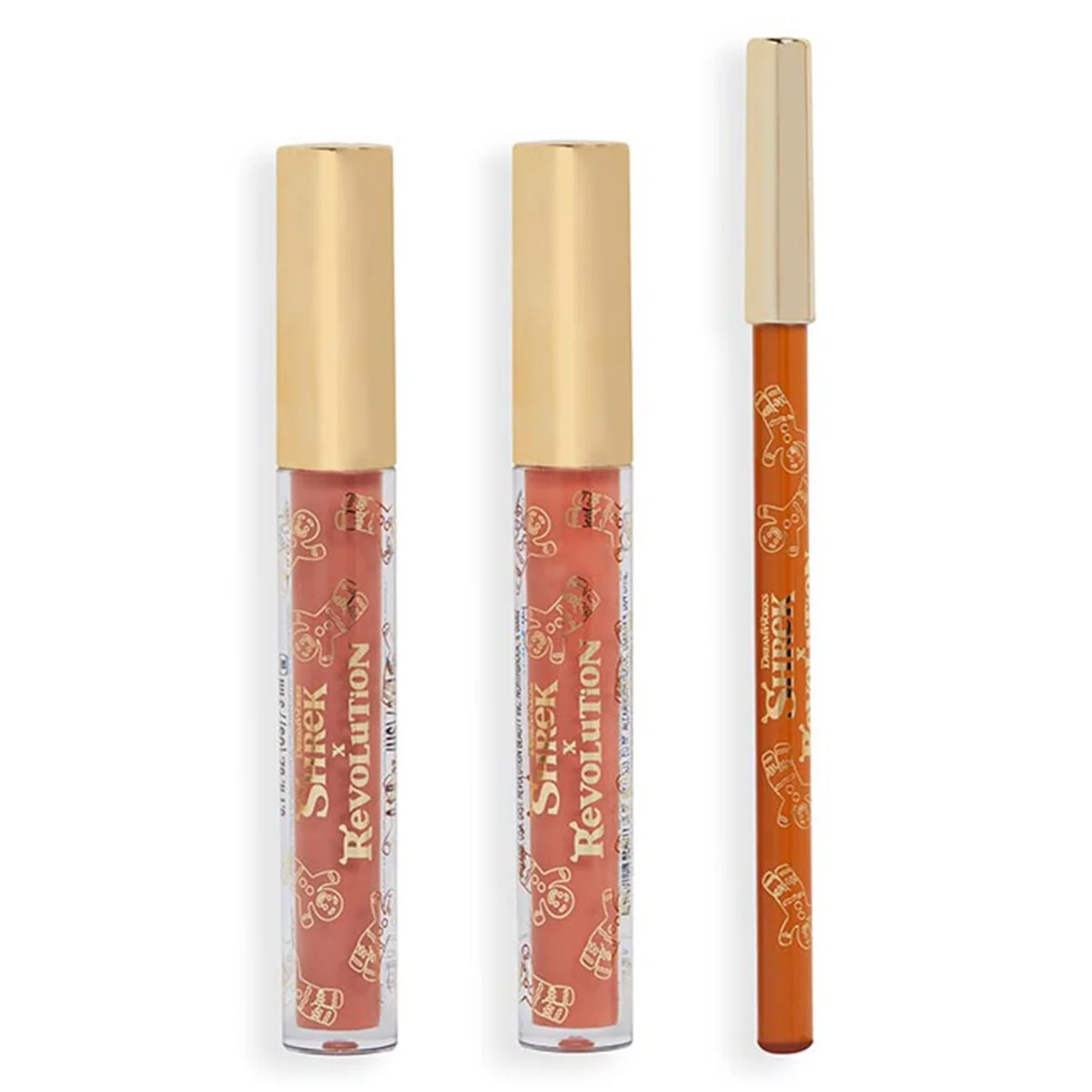 Set Shrek Gingy Up Lip Kit Ruj + Luciu de buze + Creion de buze, Make up Revolution