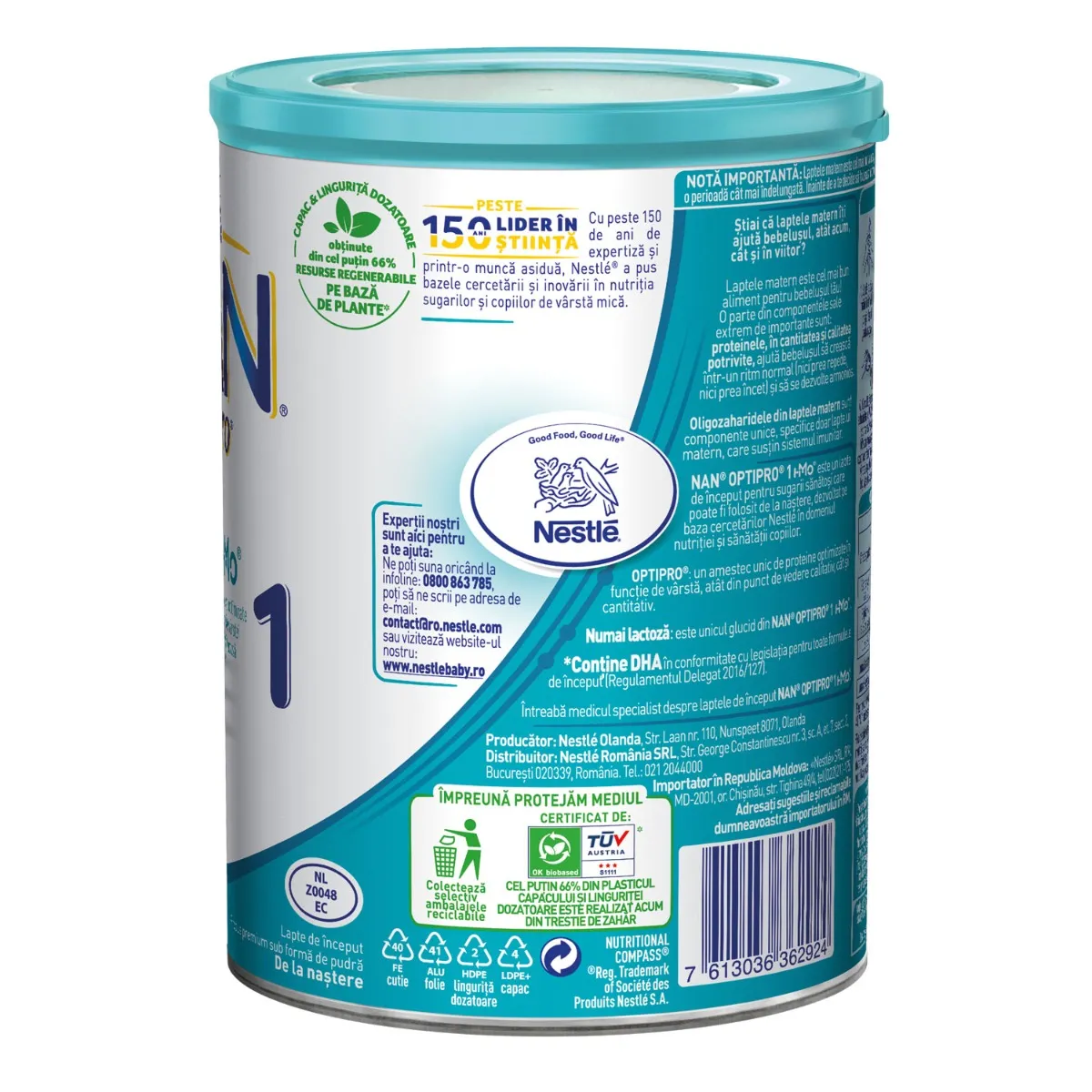 Lapte praf Nan 1 Optipro HM-O Premium +0 luni, 400g, Nestle 