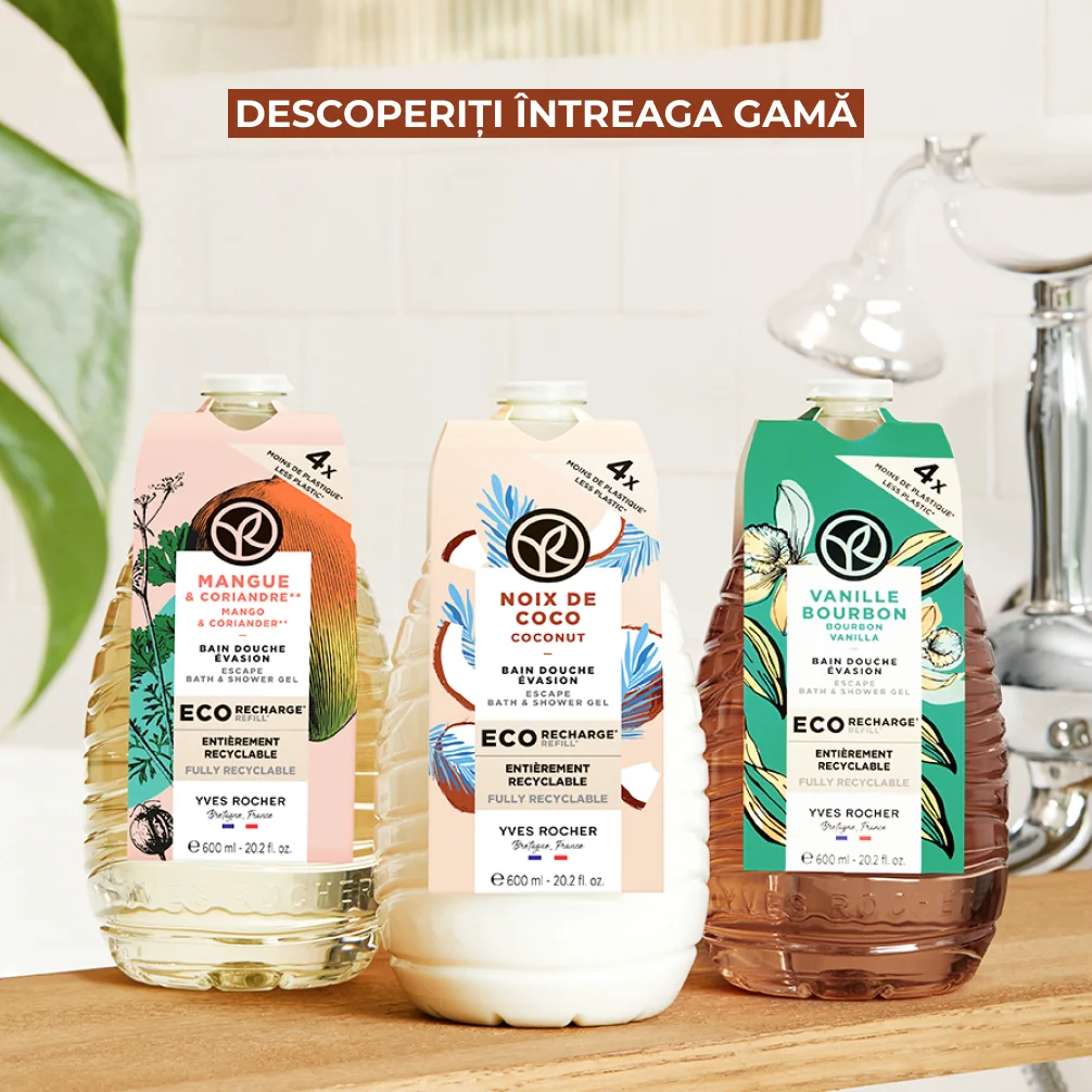 Rezerva gel de dus cu nuca de cocos, 600ml, Yves Rocher