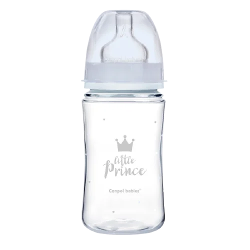 Biberon albastru anticolici cu gat larg PP EasyStart Royal Baby, 240ml, Canpol babies