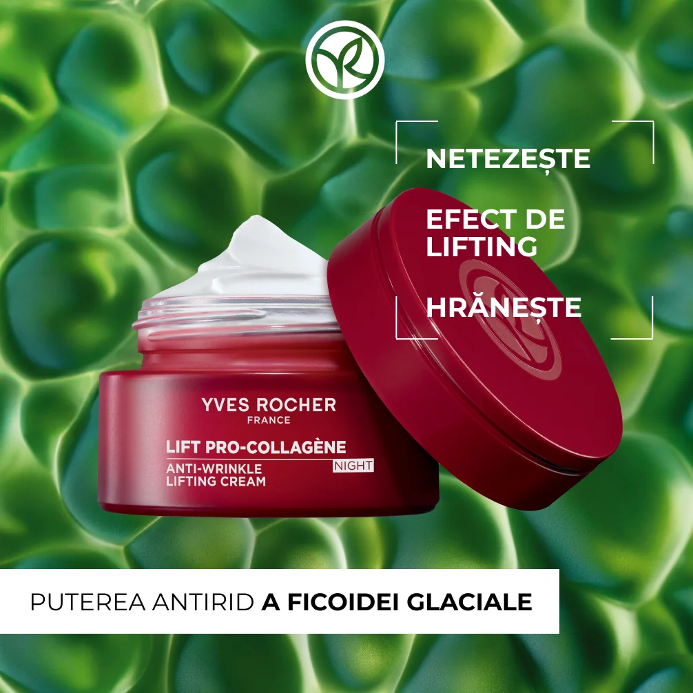 Crema de noapte cu efect de lifting Lift Pro-collagene, 50ml, Yves Rocher
