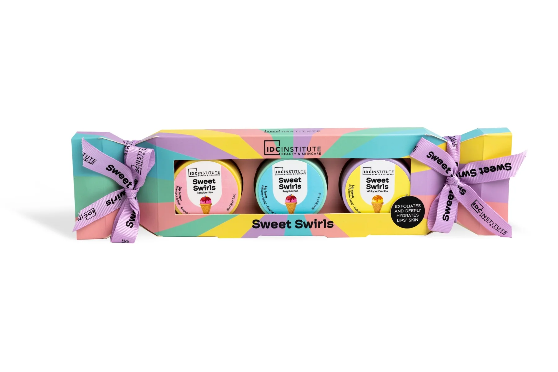 Set de ingrijire a buzelor Sweet Swirls Candy, IDC Institute 
