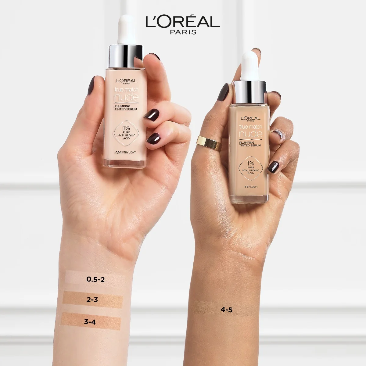 Serum redensificator infuzat cu pigmenti True Match Nude 0.5-2 Very Light, 30ml, L'Oreal Paris