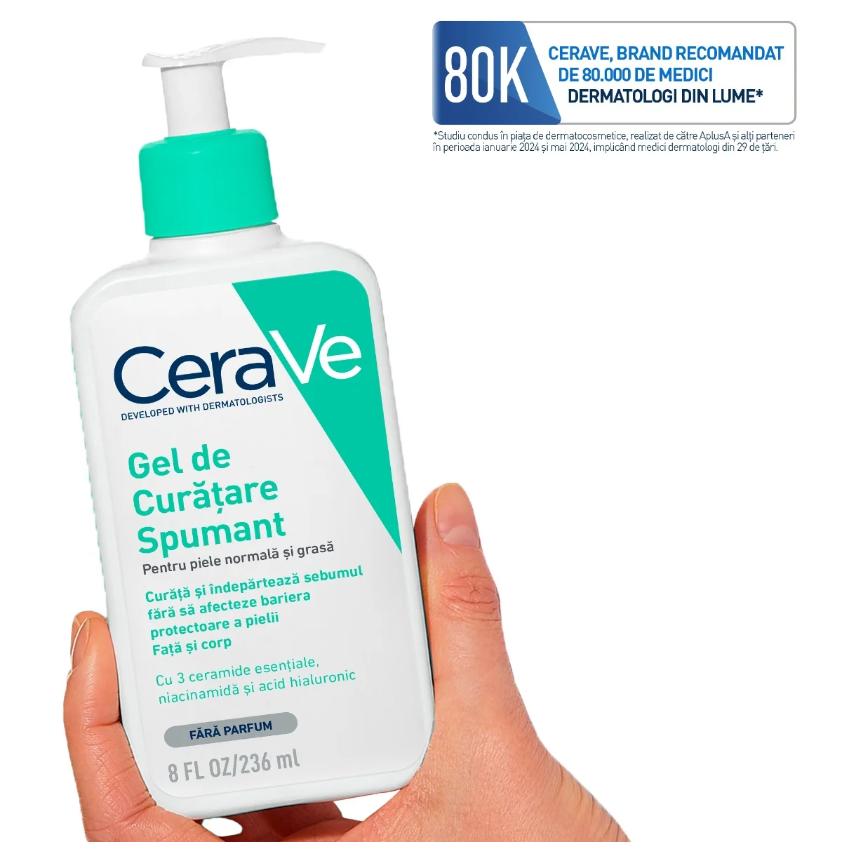 Gel de curatare spumant piele normala-grasa, 236ml, CeraVe