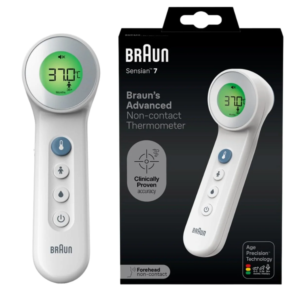 Termometru No touch + touch cu Age Precision BNT400, Braun
