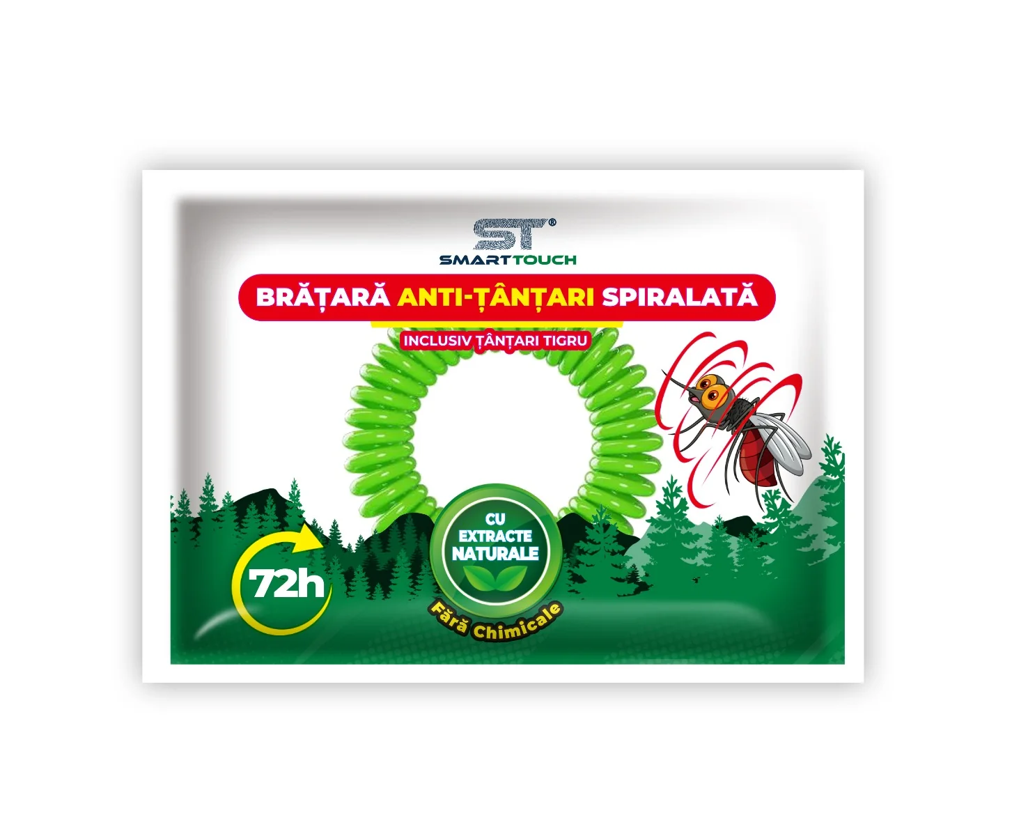 Bratara spiralata Anti-Tantari pentru copii si adulti, 1 bucata, Smart Touch