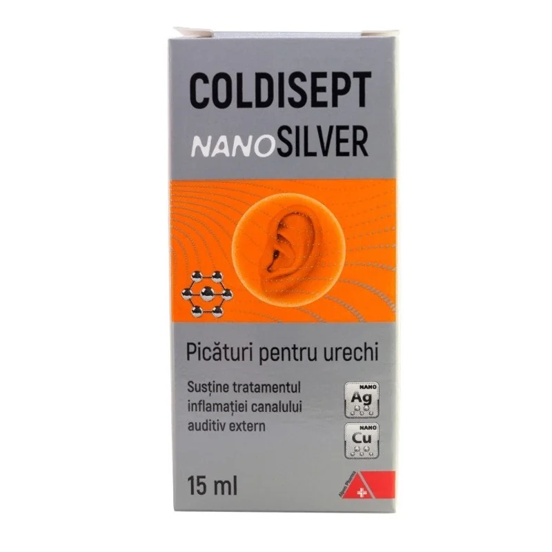 Picaturi auriculare Coldisept NanoSilver, 15ml, Arkona