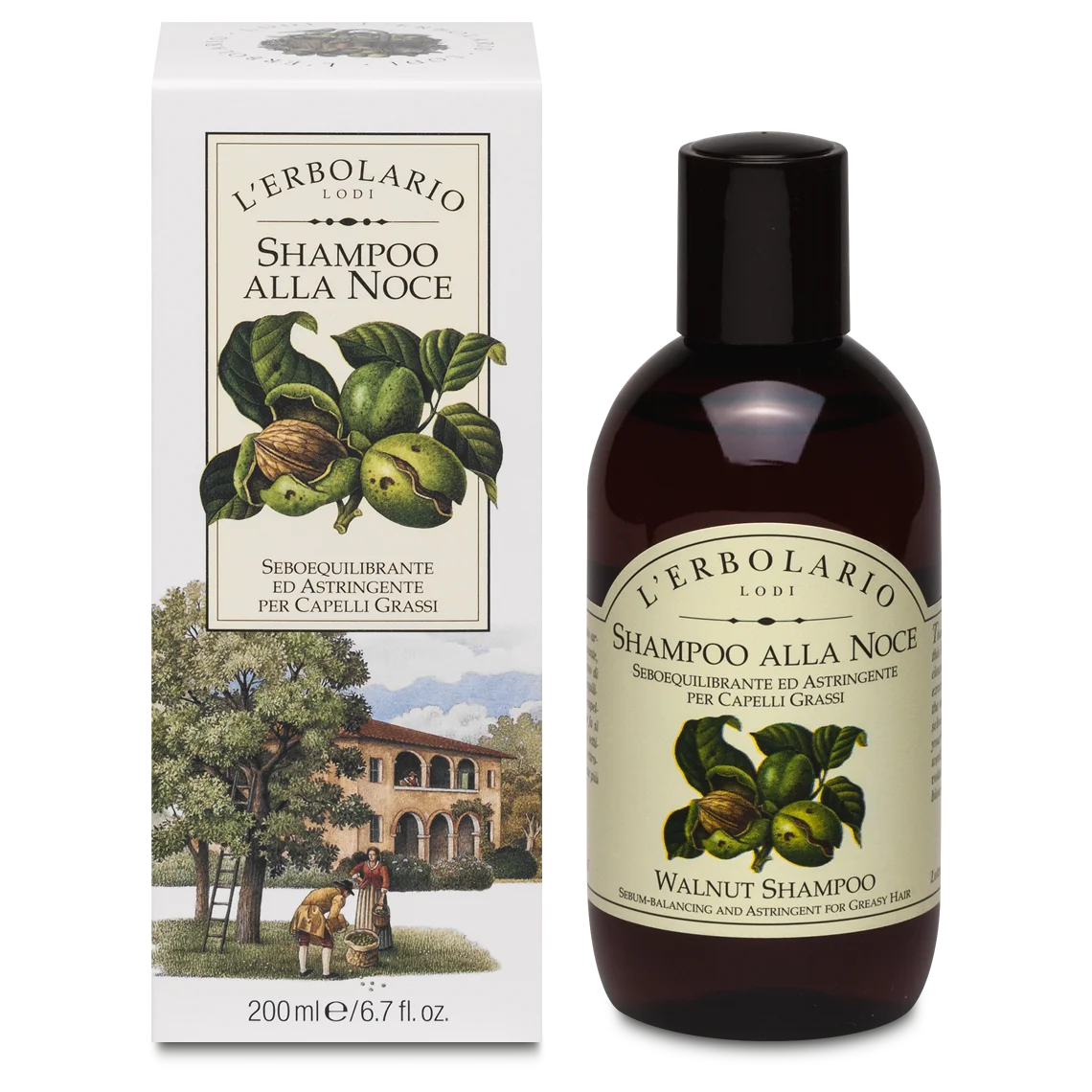 L'Erbolario Sampon cu nuca pentru par gras, 200ml