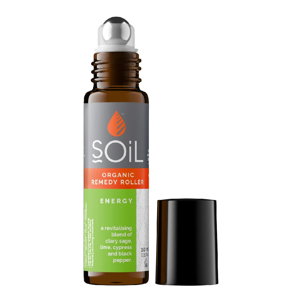 Roll-on cu uleiuri esetiale pure organice Ecocert energizant Energy, 10ml, Soil