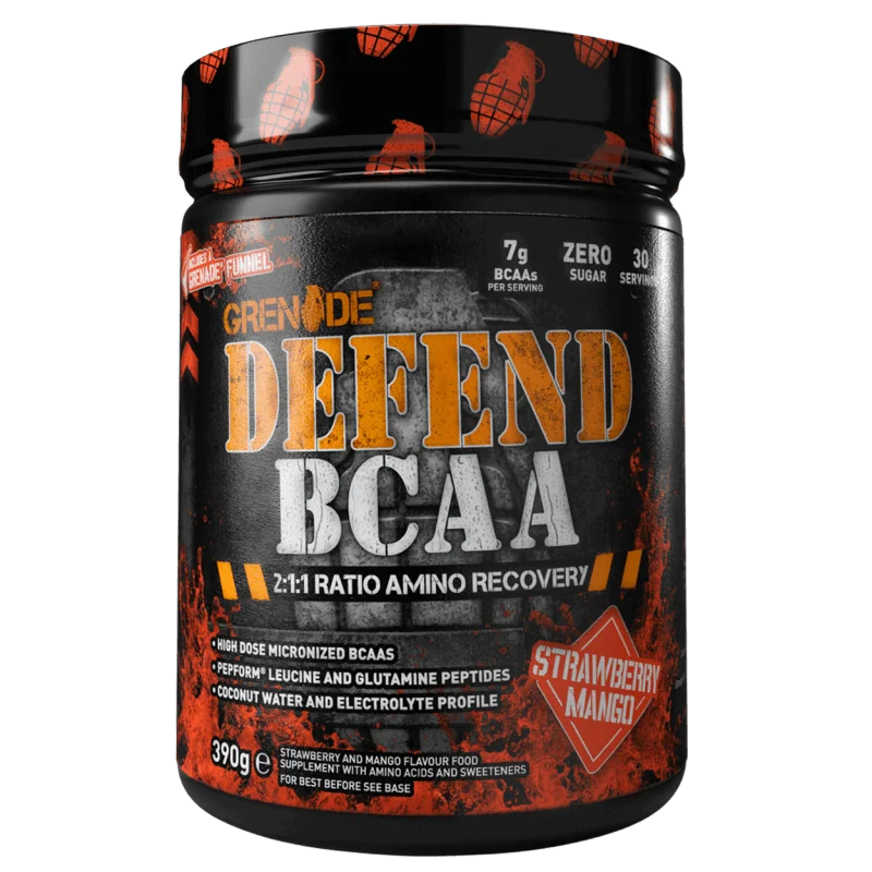 Defend BCAA cu capsuni si mango, 390g, Grenade
