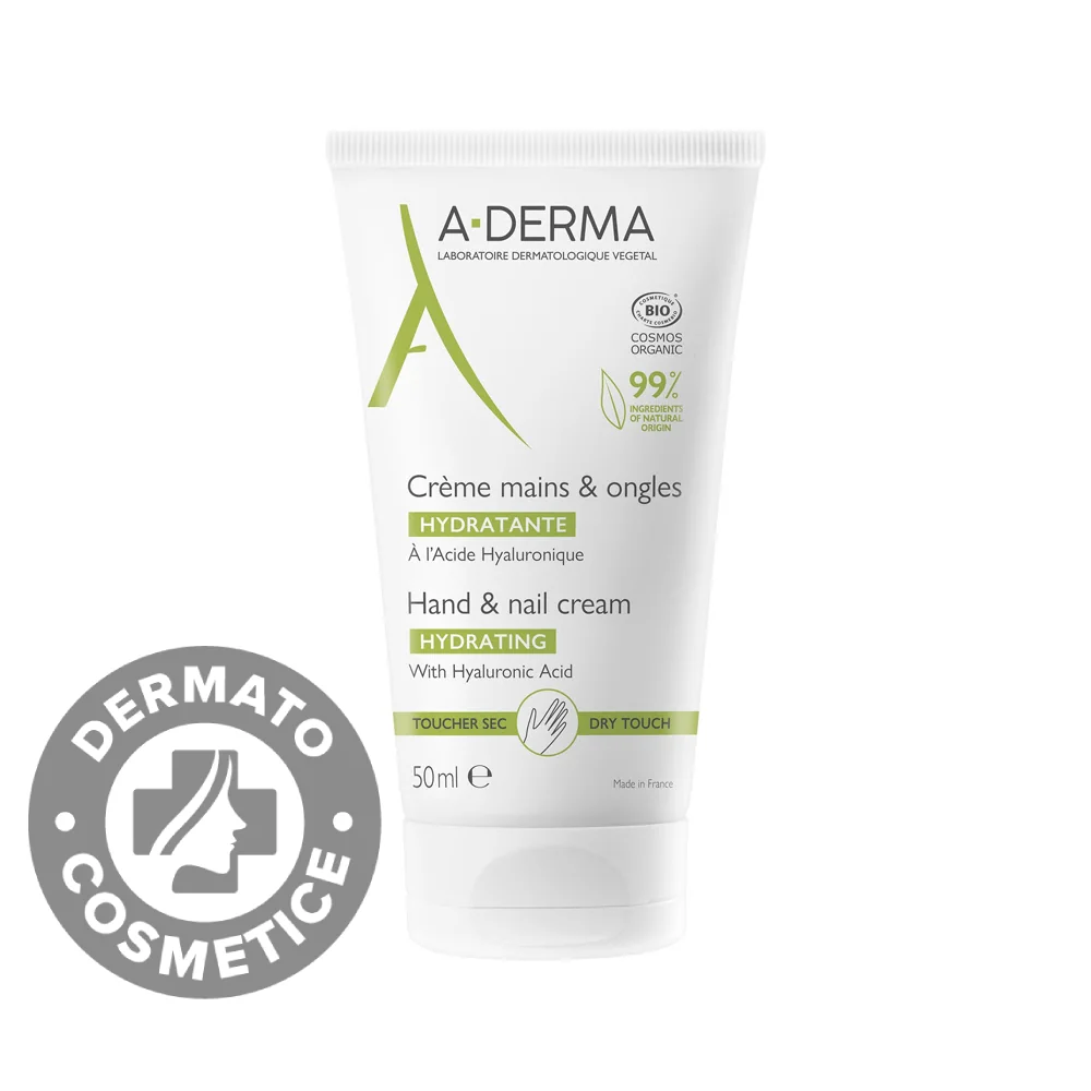 Crema hidratanta pentru maini si unghii, 50ml, A-Derma