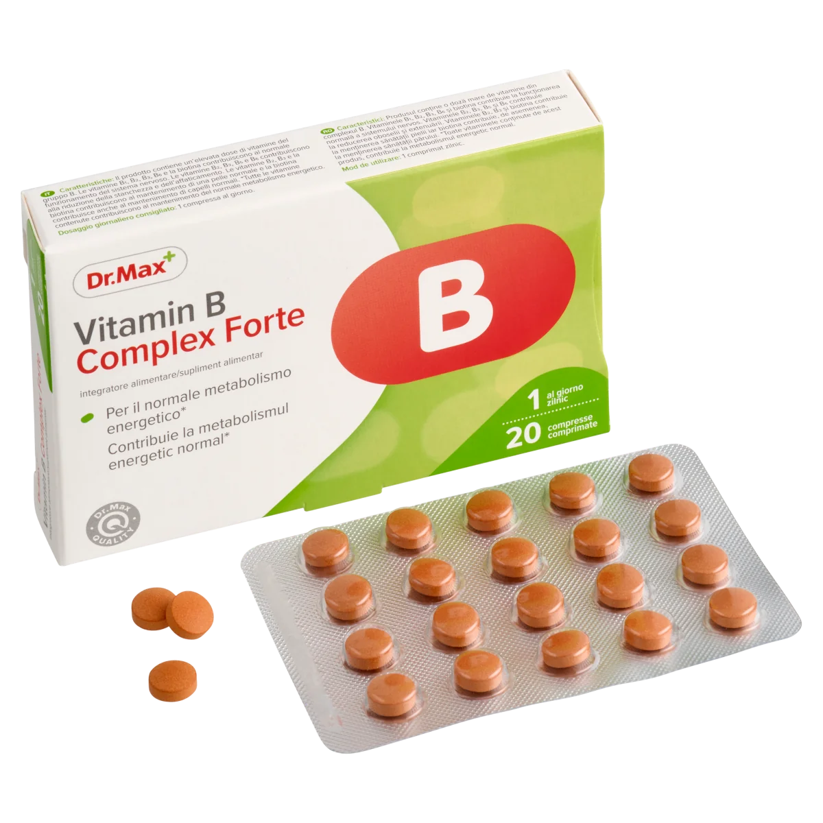 Dr. Max Vitamina B Complex Forte, 20 comprimate