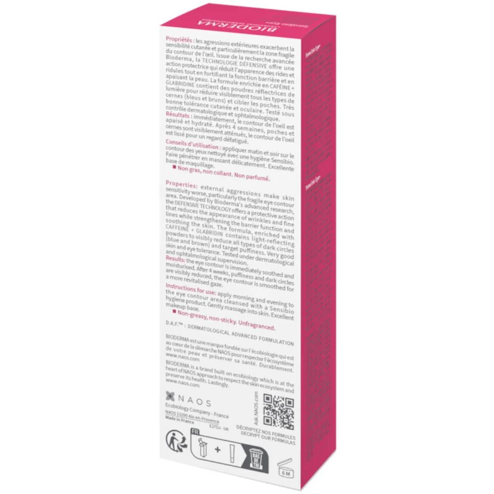 Crema contur ochi Sensibio Eye+, 15ml, Bioderma