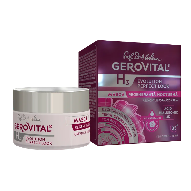 Masca regeneranta de noapte H3 Evolution Perfect Look, 50ml, Gerovital