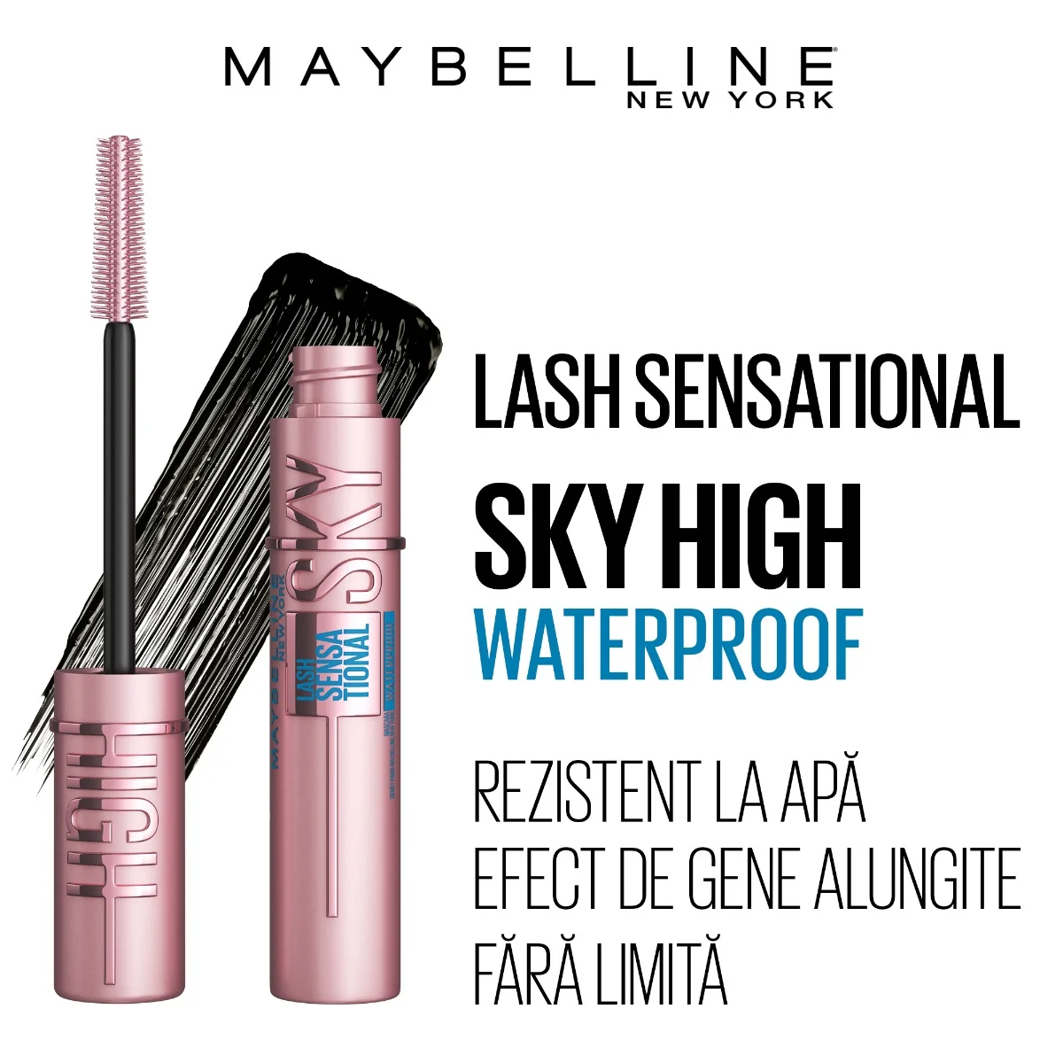 Mascara Lash Sensational Sky High Waterproof, 6ml, Maybelline