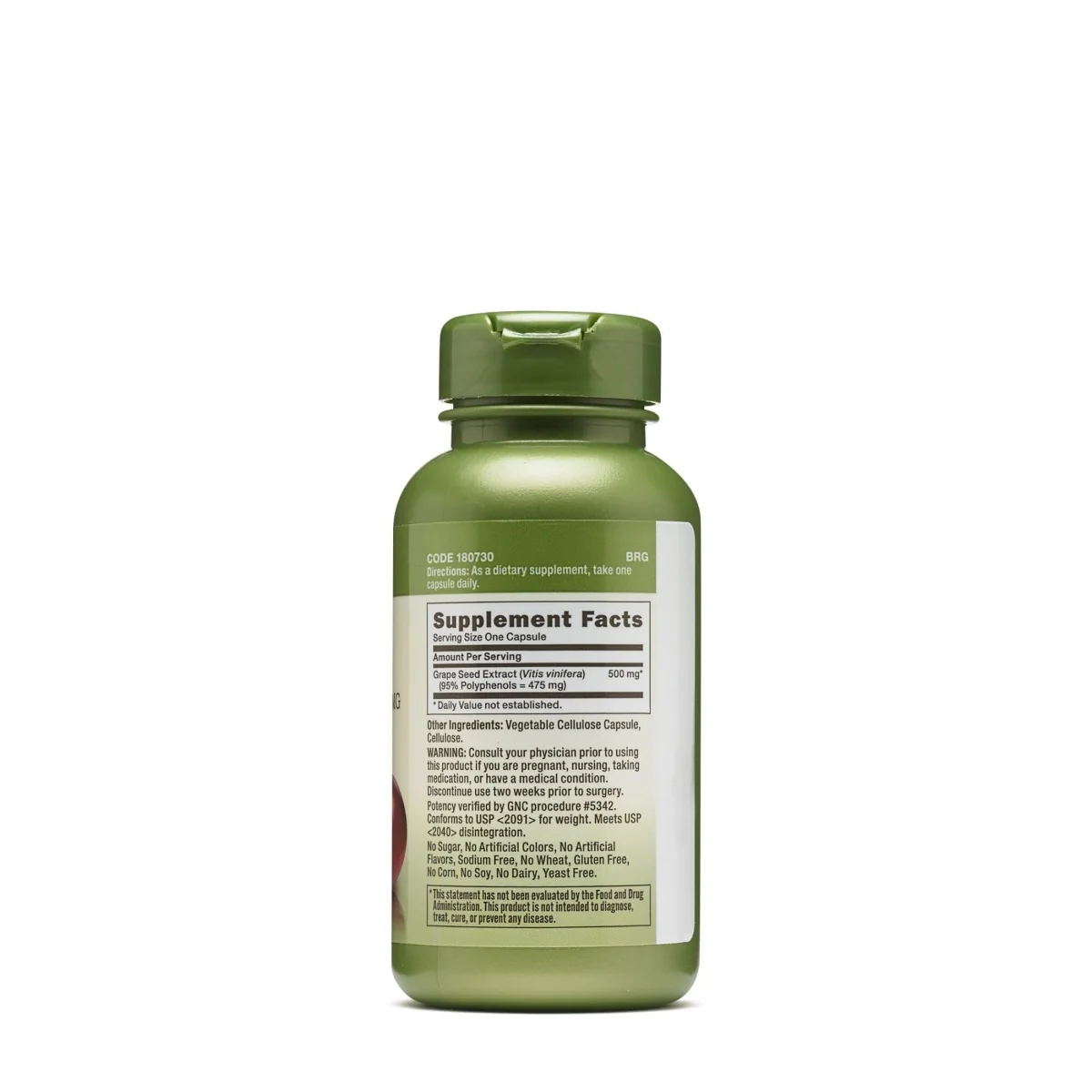 Extract din seminte de struguri 500mg Herbal Plus, 60 capsule, GNC
