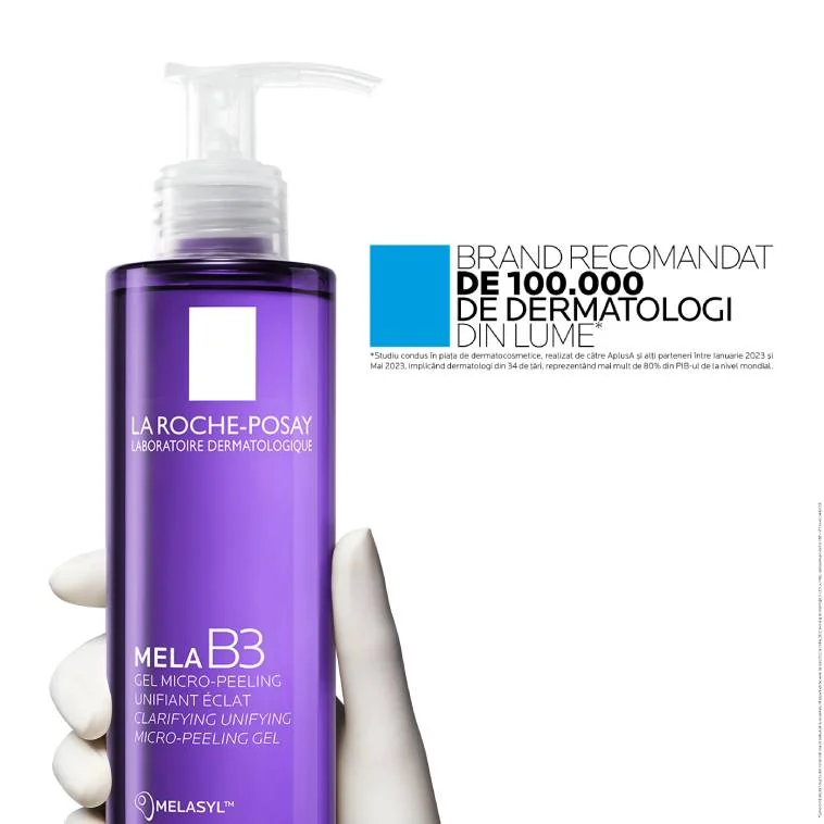 Gel micro-exfoliant anti-pete pigmentare formulat cu Melasyl Mela B3, 200ml, La Roche-Posay