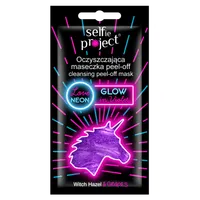 Masca exfolianta de curatare neon Unicorn Glow in Violet, 10ml, Selfie Project