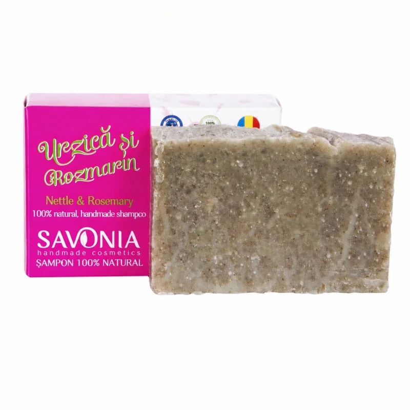 Sampon natural solid Urzica si Rozmarin, 90g, Savonia