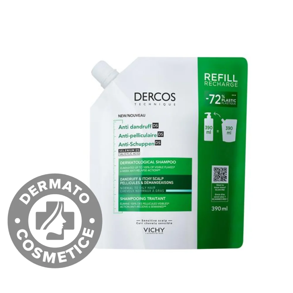 Sampon si balsam 2 in 1 anti-matreata pentru toate tipurile de par Dercos, 200ml, Vichy