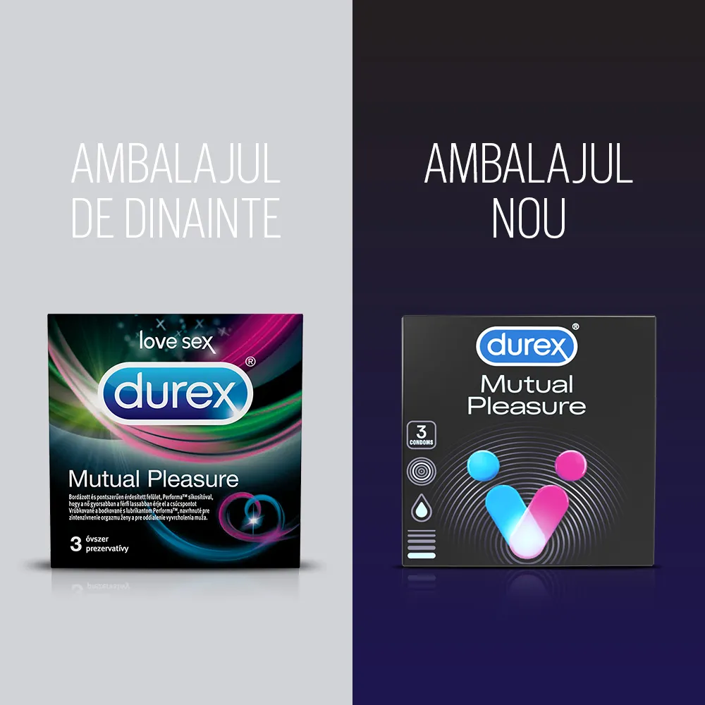 Prezervative Mutual Pleasure, 3 bucati, Durex 