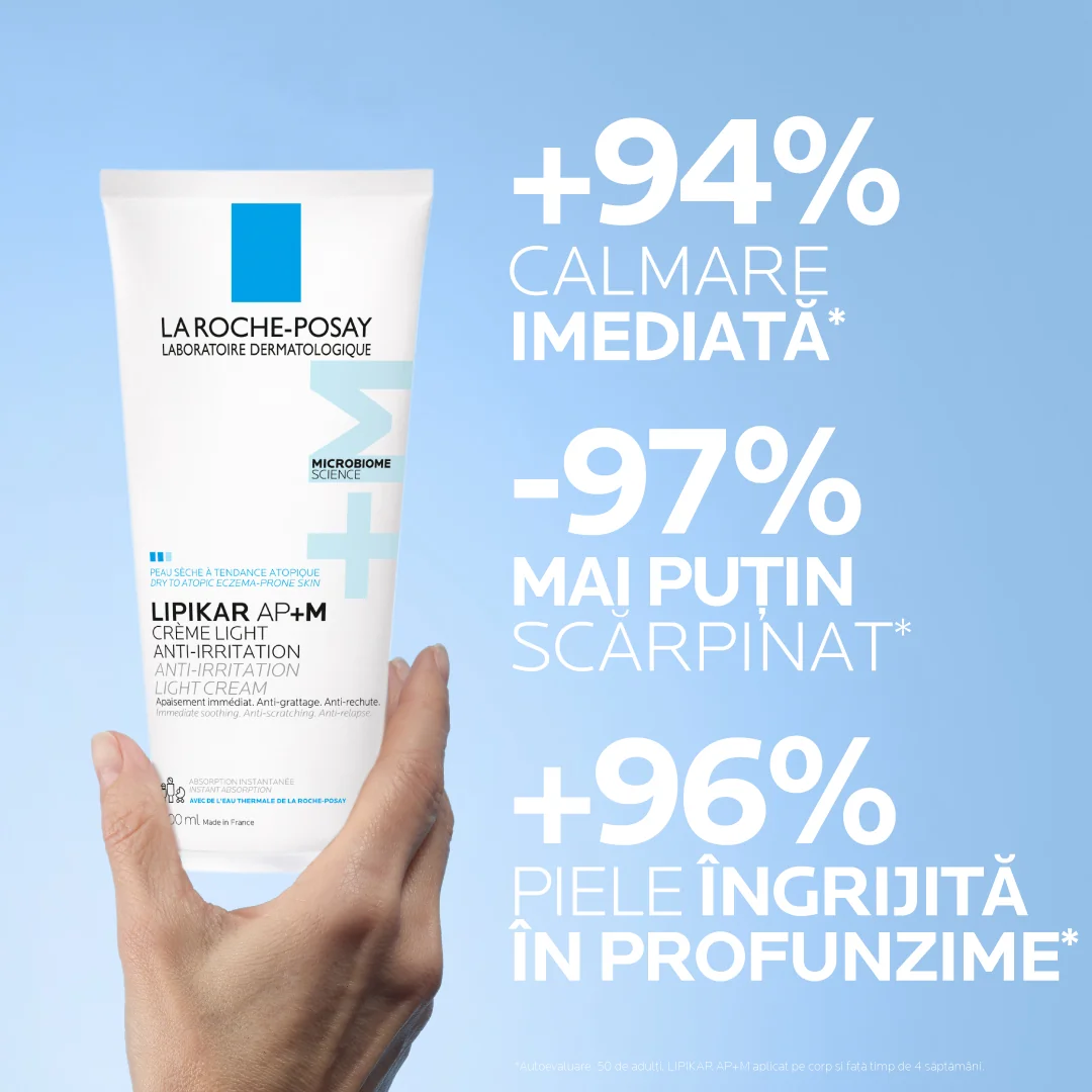 Balsam cu absorbtie rapida si tripla actiune impotriva puseurilor de uscaciune a pielii Lipikar Light AP+M, 200ml, La Roche Posay
