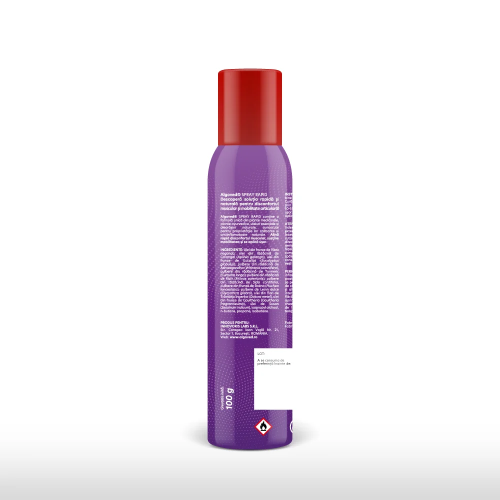 Spray rapid pentru disconfortul muscular si articular, 100g, Algoved