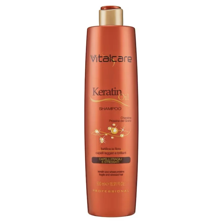 Sampon pentru par fragil Keratin, 500ml, Vitalcare