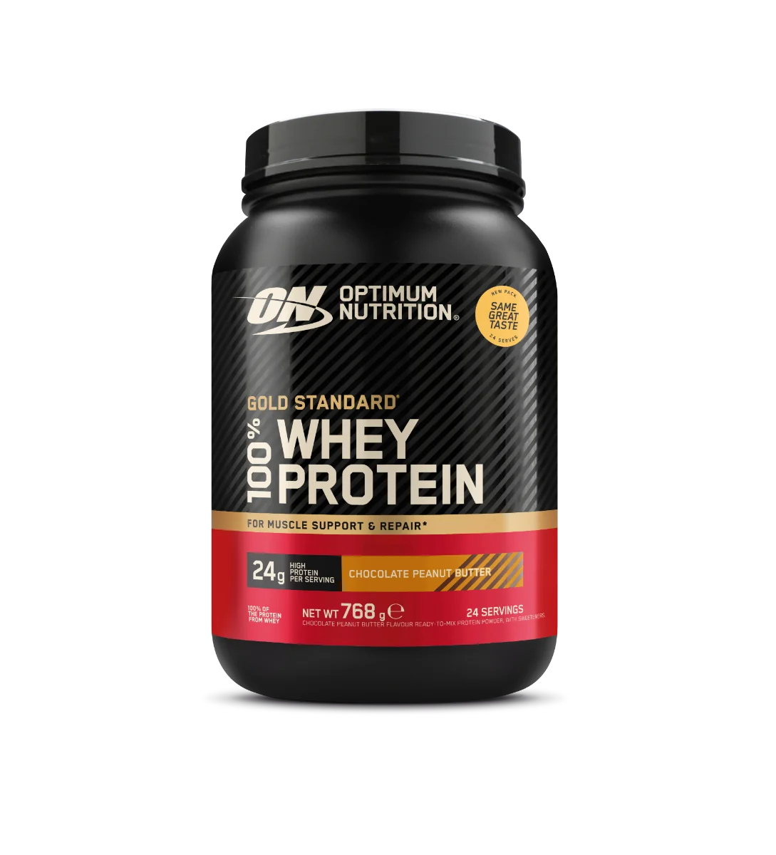 Pudra proteica proteine din zer 100% Whey Gold Standard Unt Arahide cu Ciocolata 768g, Optimum Nutrition