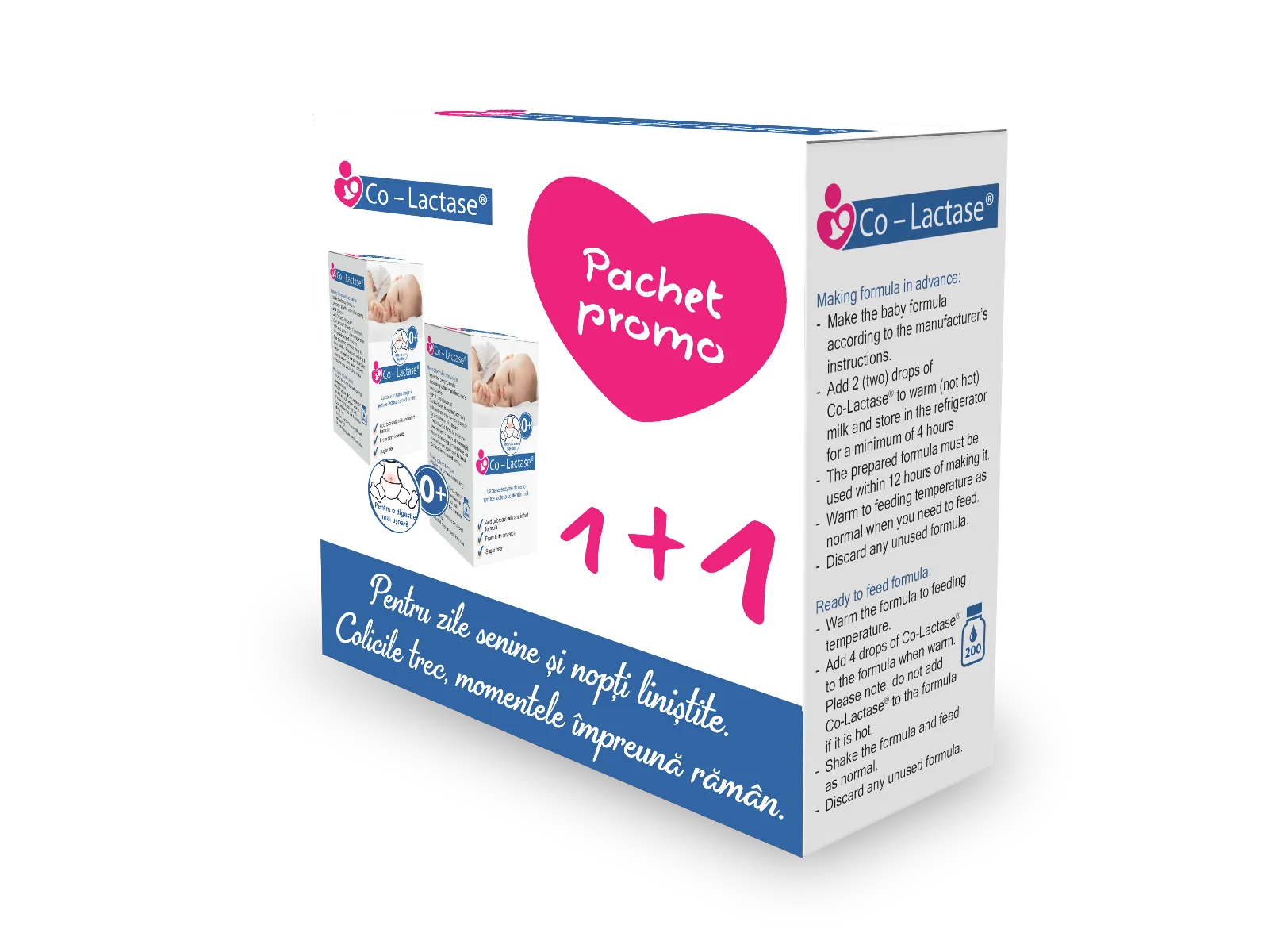Pachet Picaturi pentru sugari 1+1 Gratuit, 2 x 10ml, Co-Lactase