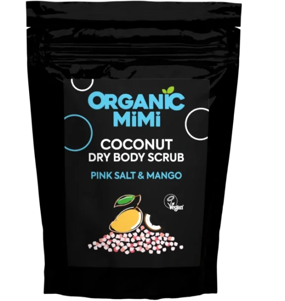 Scrub de corp cu sare roz si aroma de mango si cocos, 150g, Organic Mimi