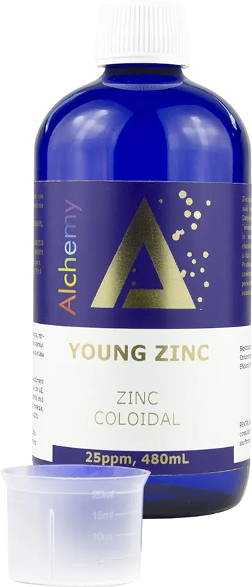 Zinc coloidal Young Zinc 25ppm, 480ml, Alchemy