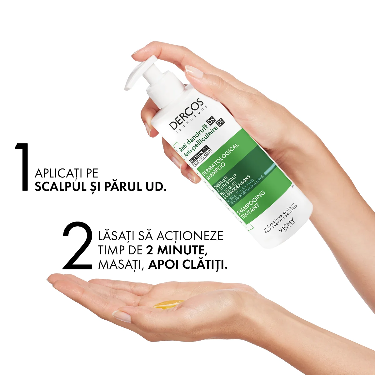 Sampon tratament anti-matreata grasa Dercos, 390ml, Vichy