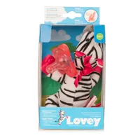 Jucarie Zebra Lovey + Suzeta din silicon roz, 1 bucata, Dr. Brown's