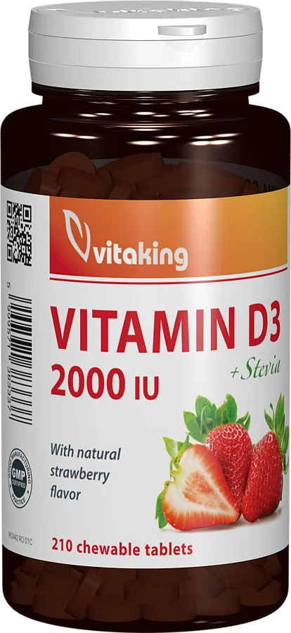 Vitamina D3 2000UI, 210 comprimate masticabile, Vitaking